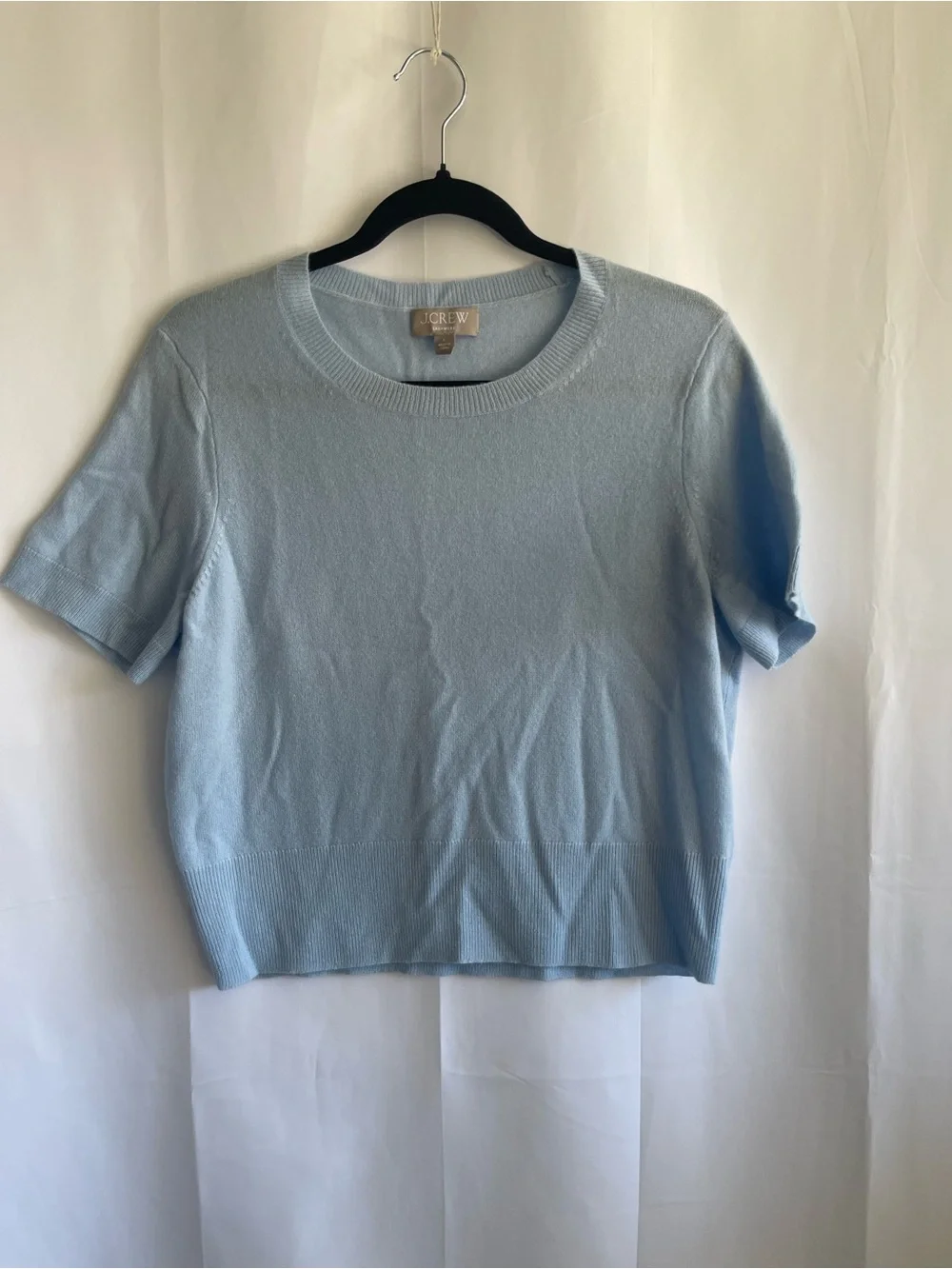 J. Crew Pale Blue Short Sleeve Knit Top
